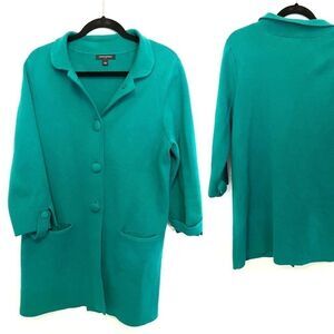Turquoise Over Coat Sweater